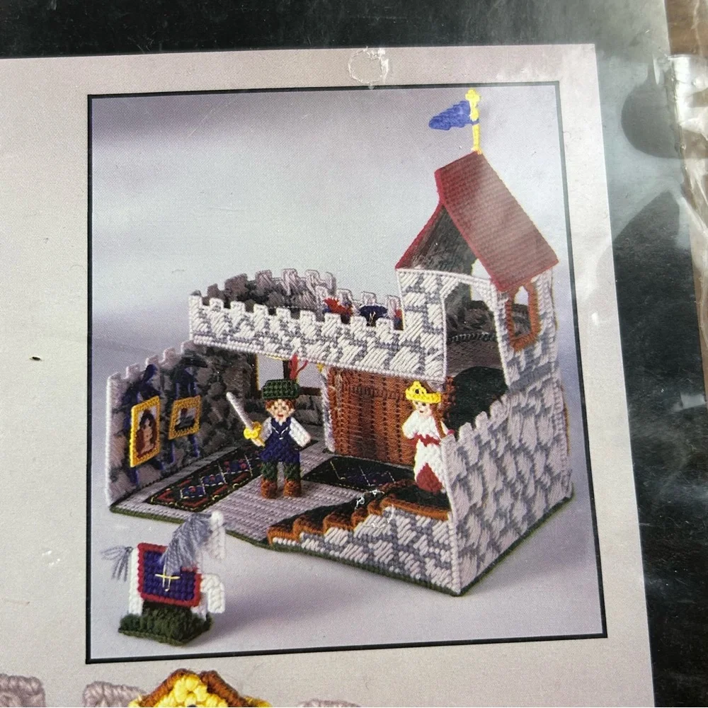 Vintage Bucilla Castle Playset Kit Plastic Canvas Needlepoint #6113 1994 NEW
